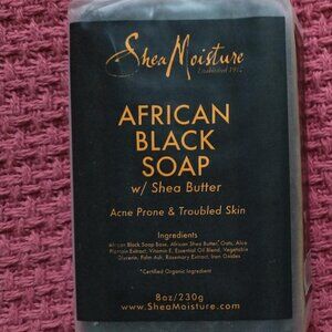 Shea Moisture African Black Soap w/Shea Butter Acne Prone&Troubled Skin8 Oz NWT